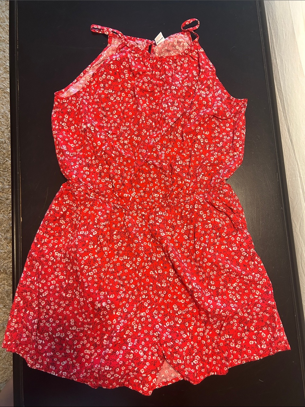Old Navy Red Floral Halter Romper